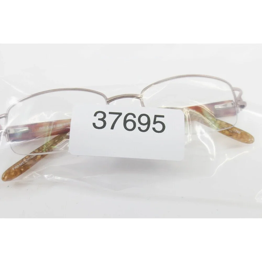 WR 5101 BR Bronze Semi Rimless Rectangle Eyeglasses Frames 50-18-135 Tortoise